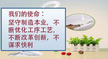 我們的使命：堅(jiān)守制造本業(yè)，不斷優(yōu)化工序工藝，不斷改革創(chuàng)新，不謀求快利